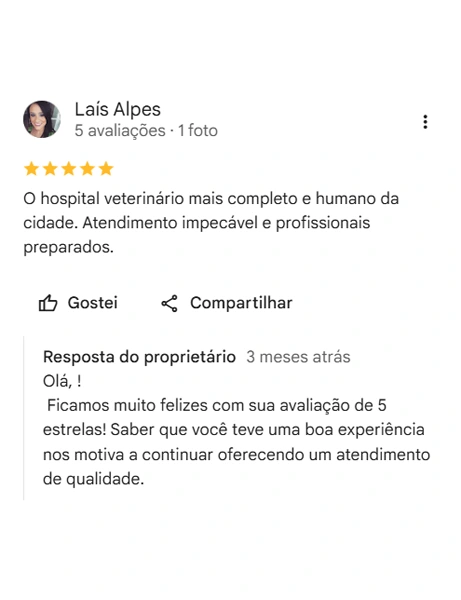 Avaliação real de tutor no Google