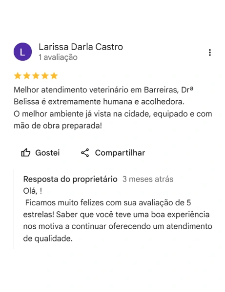 Avaliação real de tutor no Google